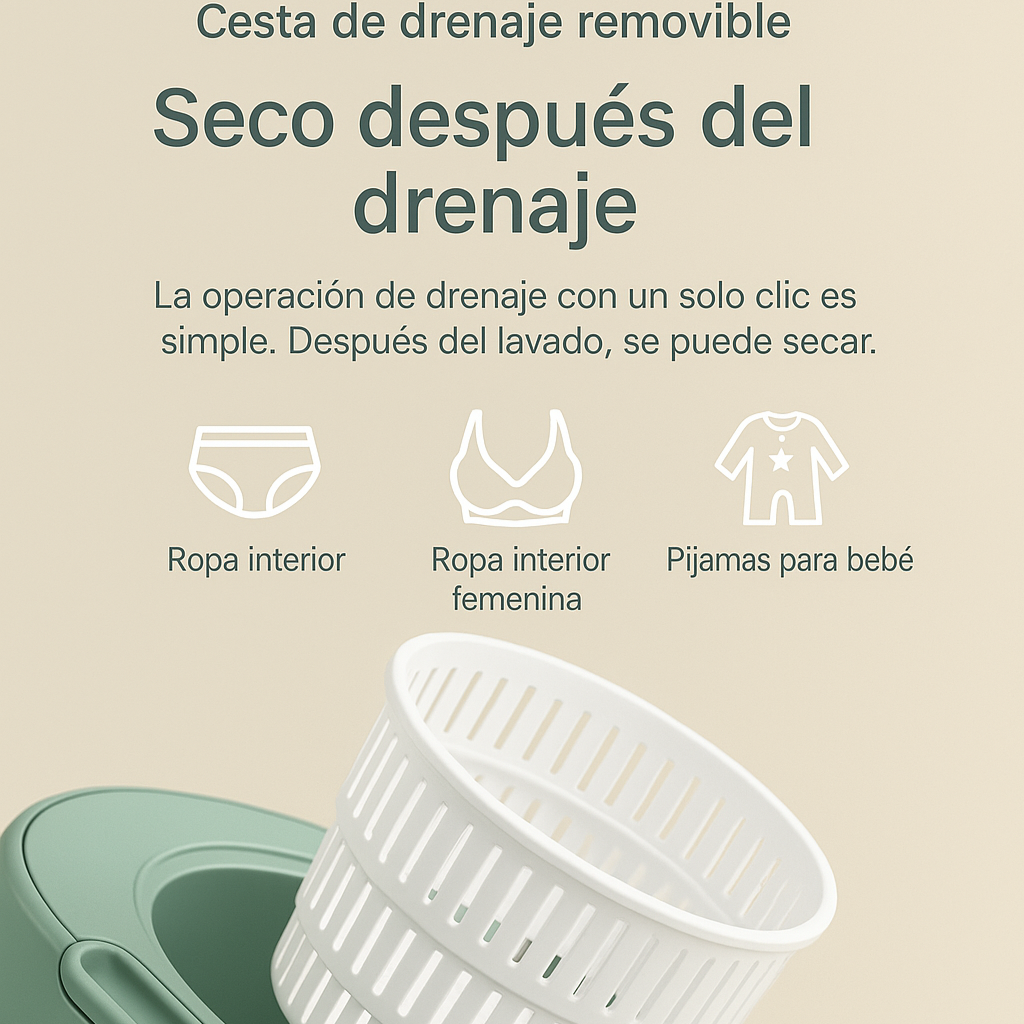 Mini Lavadora plegabe con tubo de agua