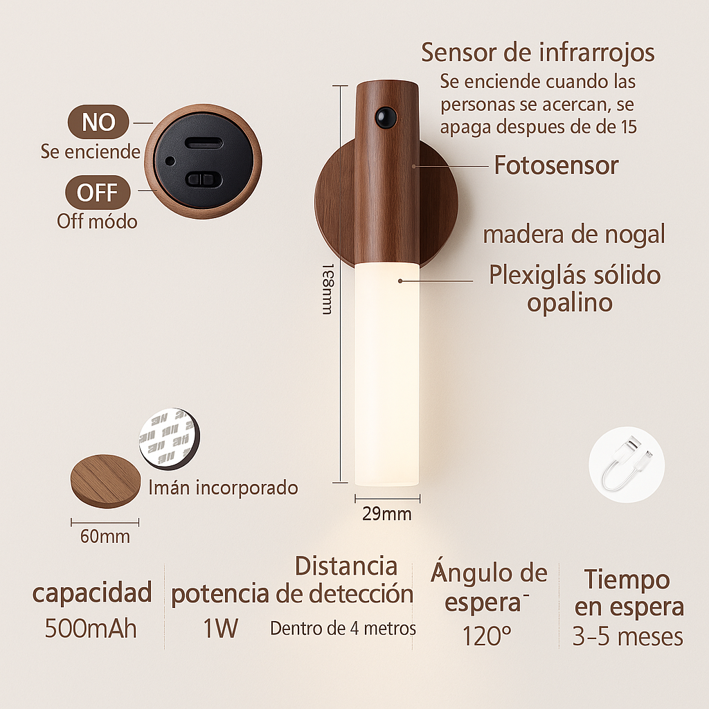 Luz nocturna portátil LED