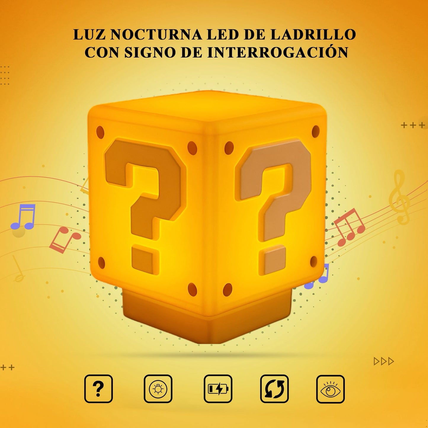 Bloque de interrogación de Mario Bros-Luz LED