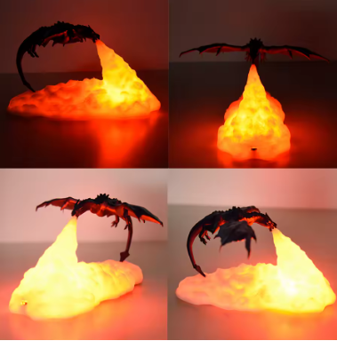 Lampara de Led de Dragon de fuego