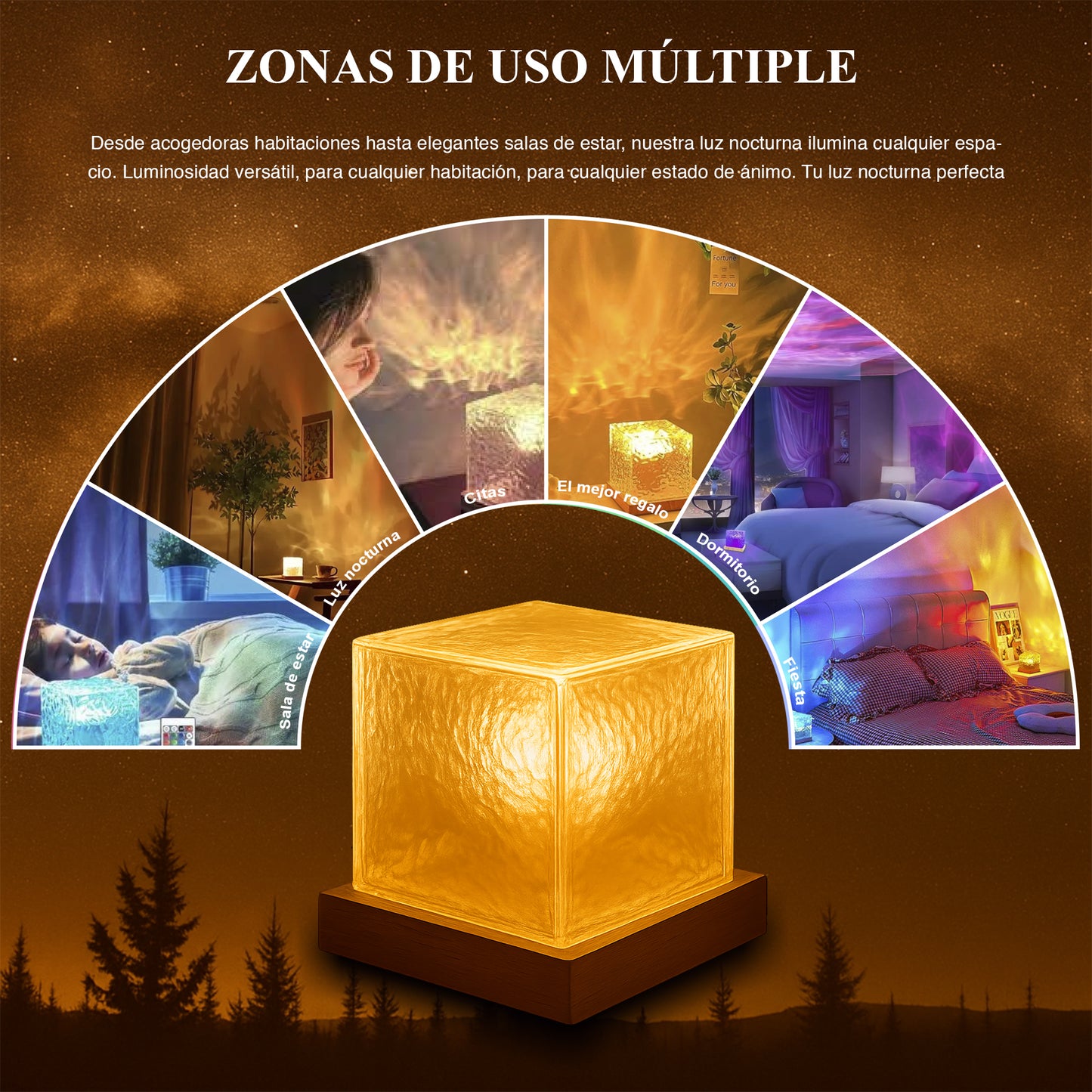 Proyector de luz Aurora de ola de mar