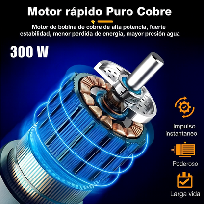 Lavadora de Autos de Alta Presión – Pistola de Agua Inalámbrica 300W 30Bar