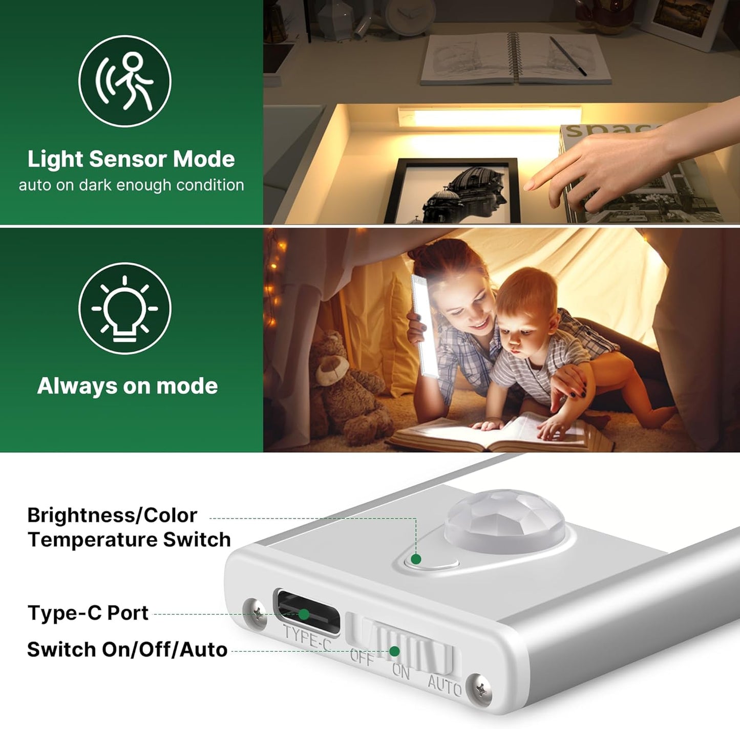 Barra de luz mágica con sensor de movimiento
