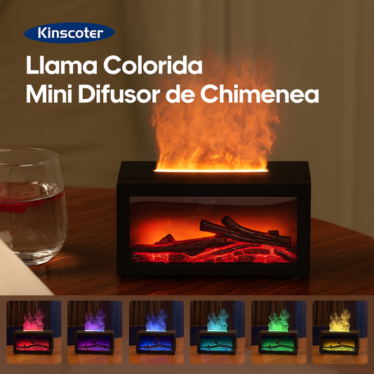 Difusor de Aroma Mini Flame 140ml con Luces Coloridas