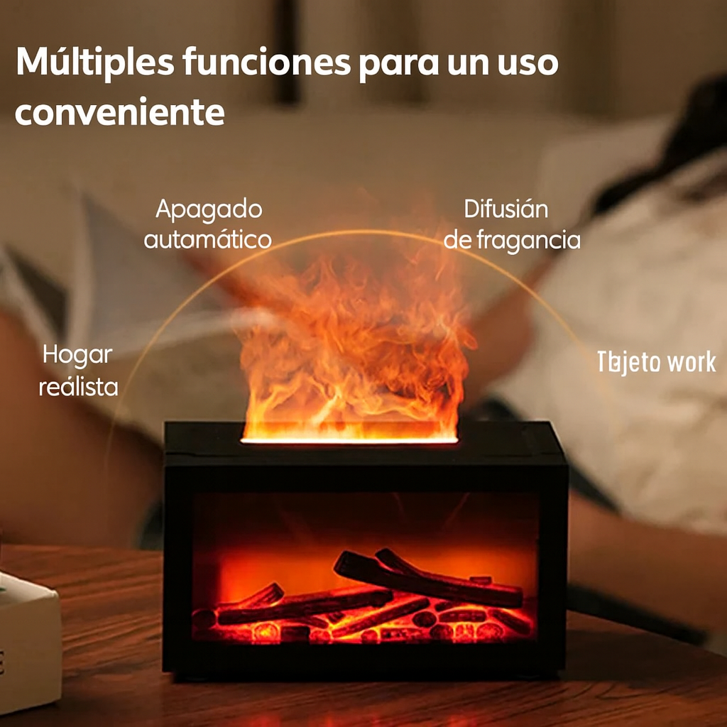 Difusor de Aroma Mini Flame 140ml con Luces Coloridas